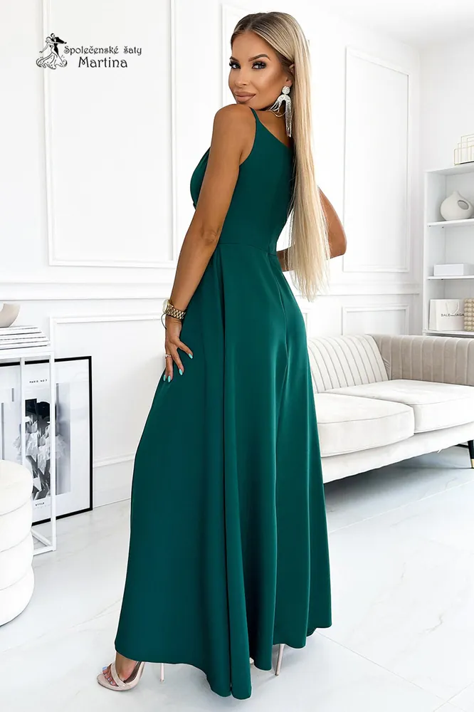 Elegantní zelené dlouhé šaty "Betty" - vel. S