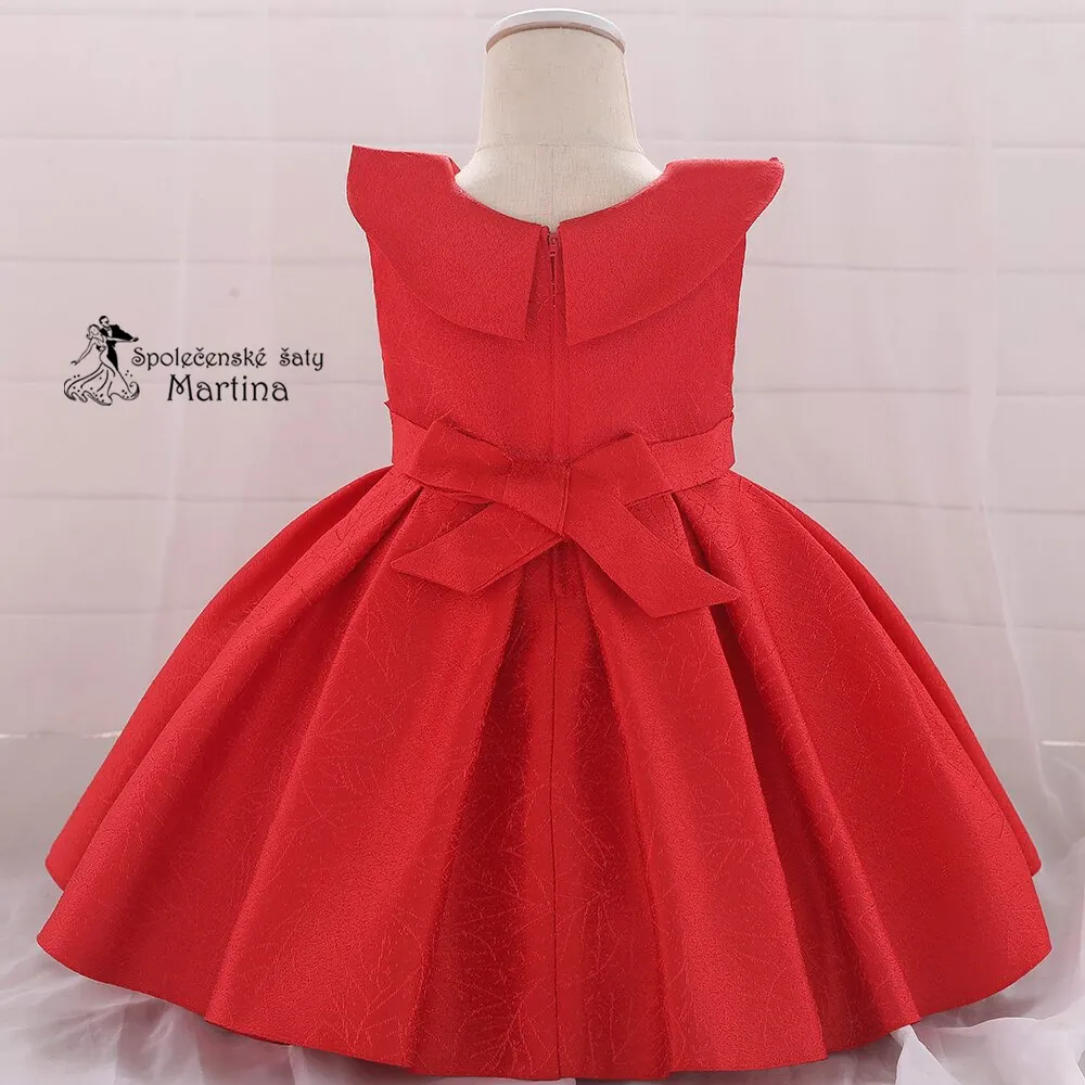 Červené nádherné šatičky pro nejmenší holčičky "Ivonka" 3-24 měs.