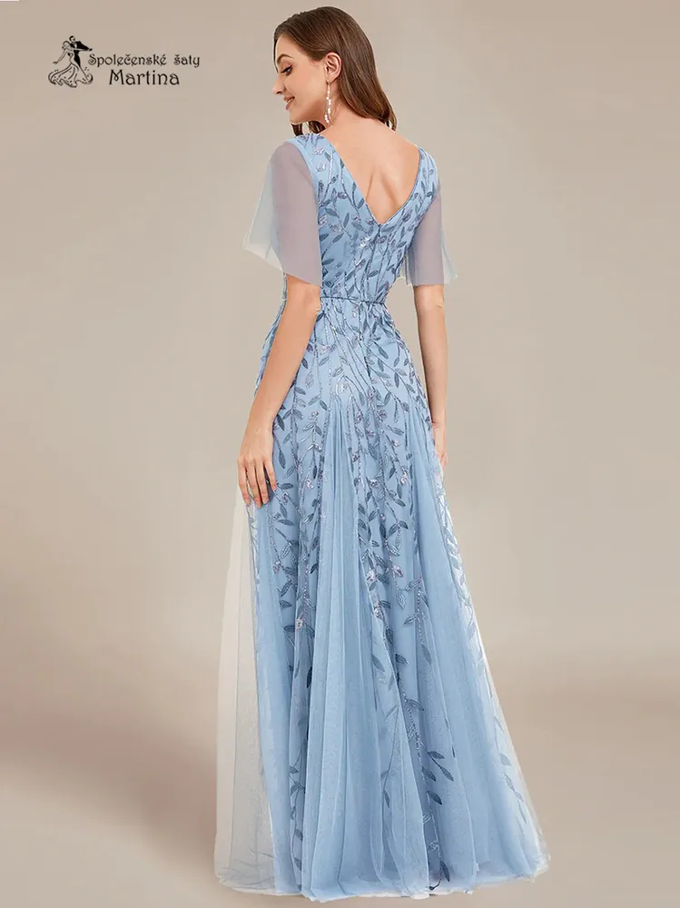Blankytně modré společenské šaty "Kim"