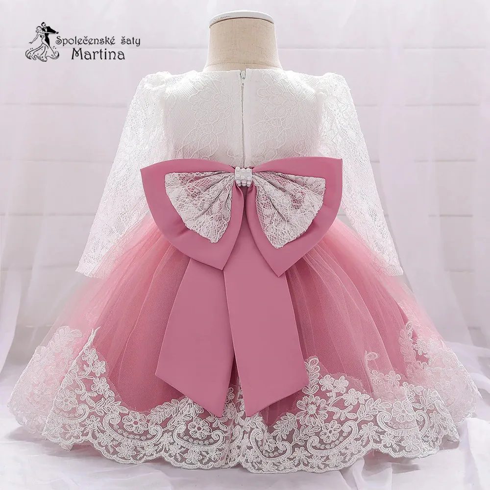 Tmavě růžové šatičky pro nejmenší s rukávem "Beátka" 0-2 roky