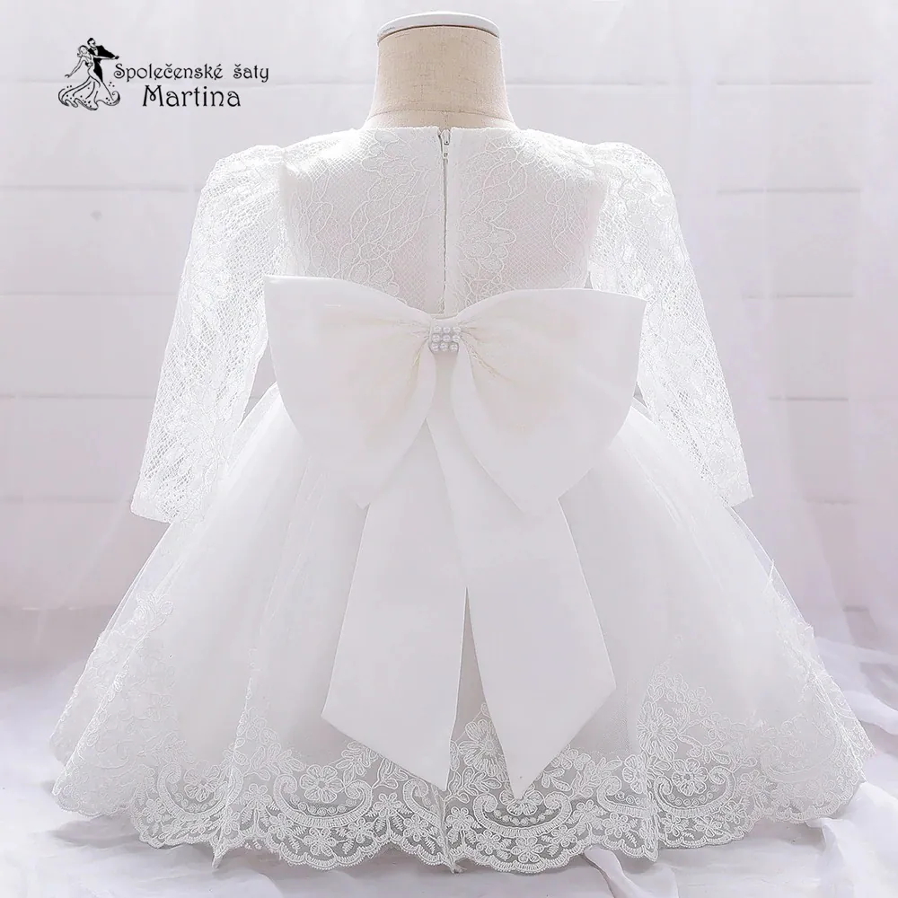 Bílé šatičky pro nejmenší s rukávem "Beátka" 0-2 roky