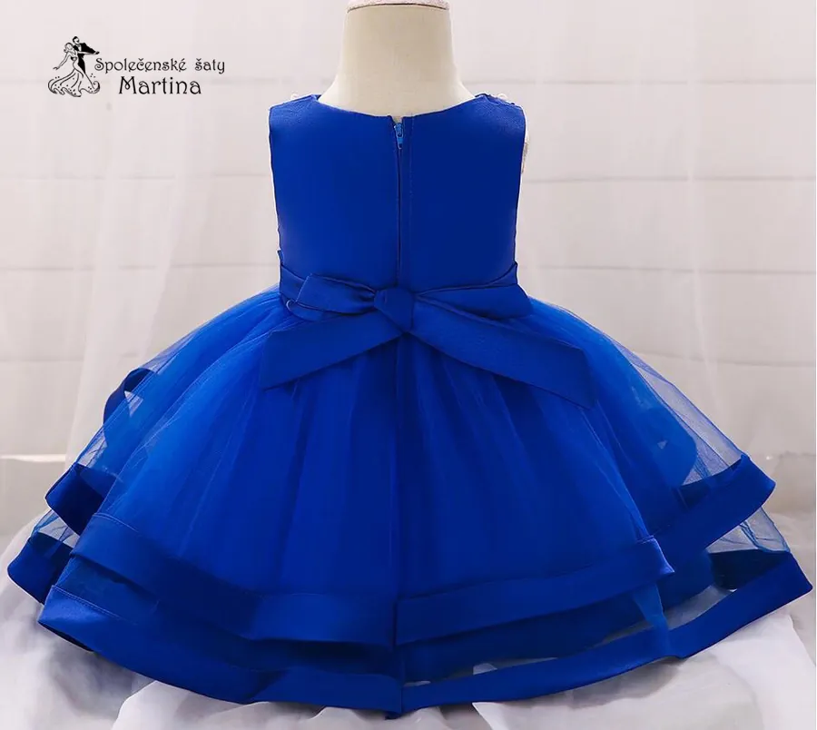 Královsky modré šatičky pro dívky / družičky "Sárinka" 0-12 let
