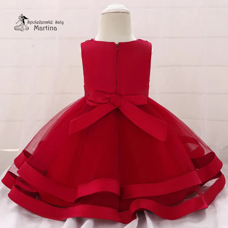 Vínové šatičky pro dívky / družičky "Sárinka" 0-12 let