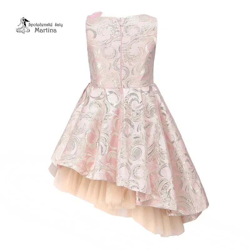 Luxusní asymetrické růžové dívčí šatičky "Jasmínka" 3-12 let