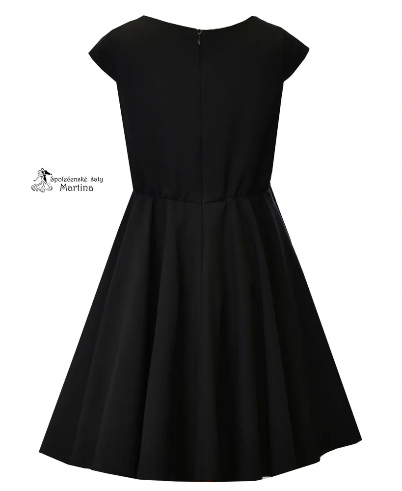 Černé elegantní dívčí šaty "Barbie" 7-14 let