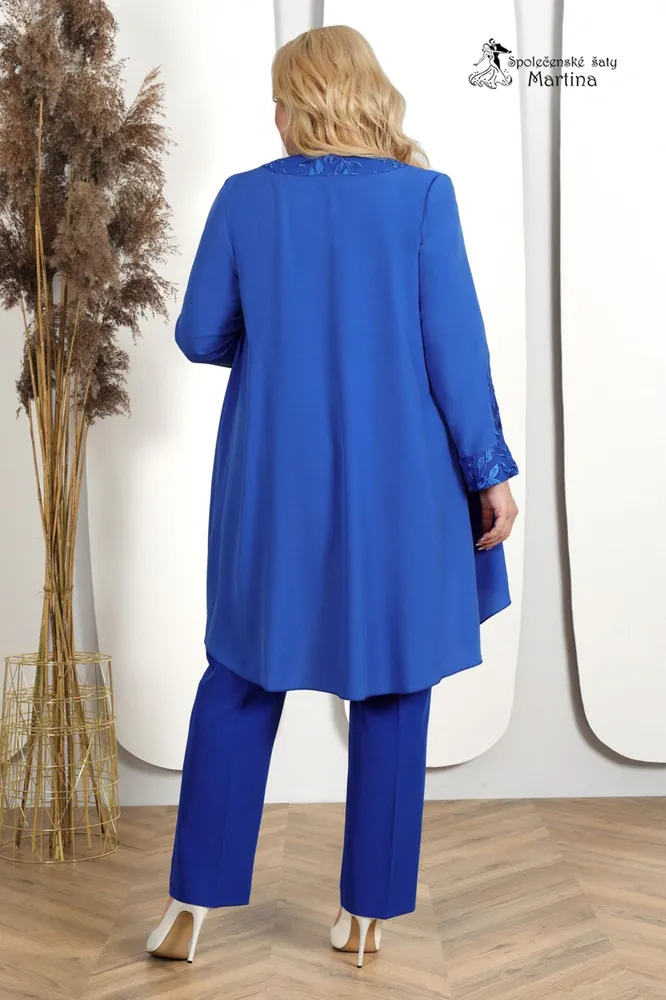 Královsky modrý kalhotový kostýmek "Allana"