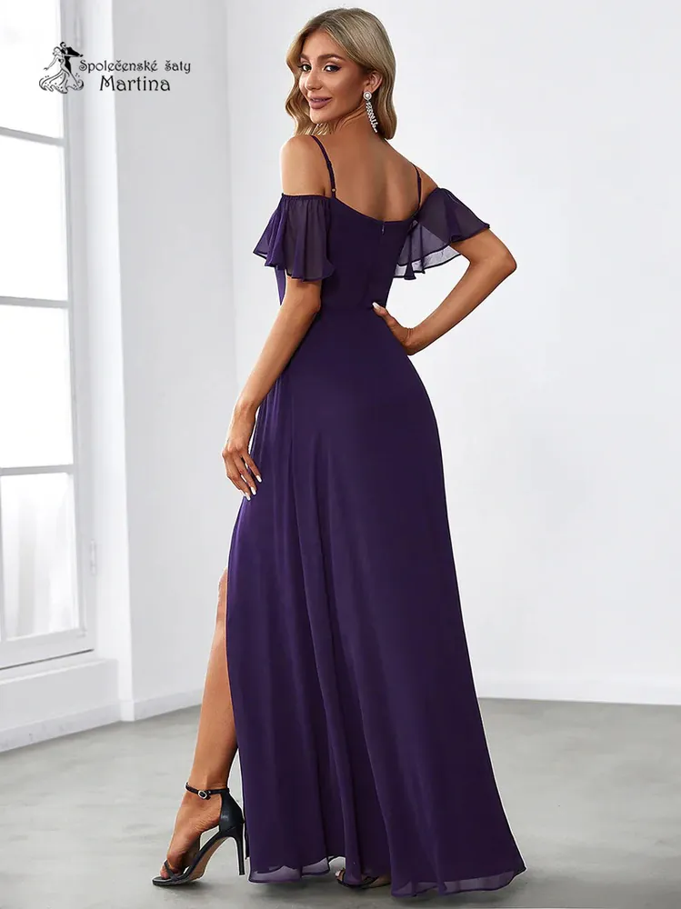 Tmavě fialové šaty pro družičku či svatebního hosta "Alisia"