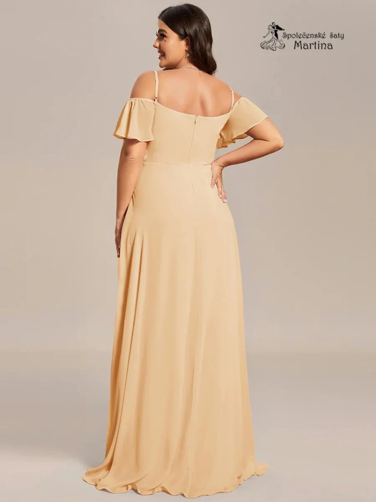 Meruňkové šaty pro družičku či svatebního hosta "Alisia XXL"