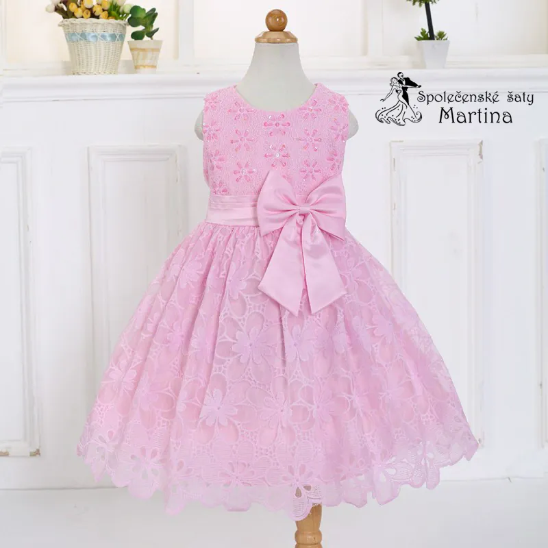 Dívčí šaty pro družičku "Markétka" 2-10 let - růžové