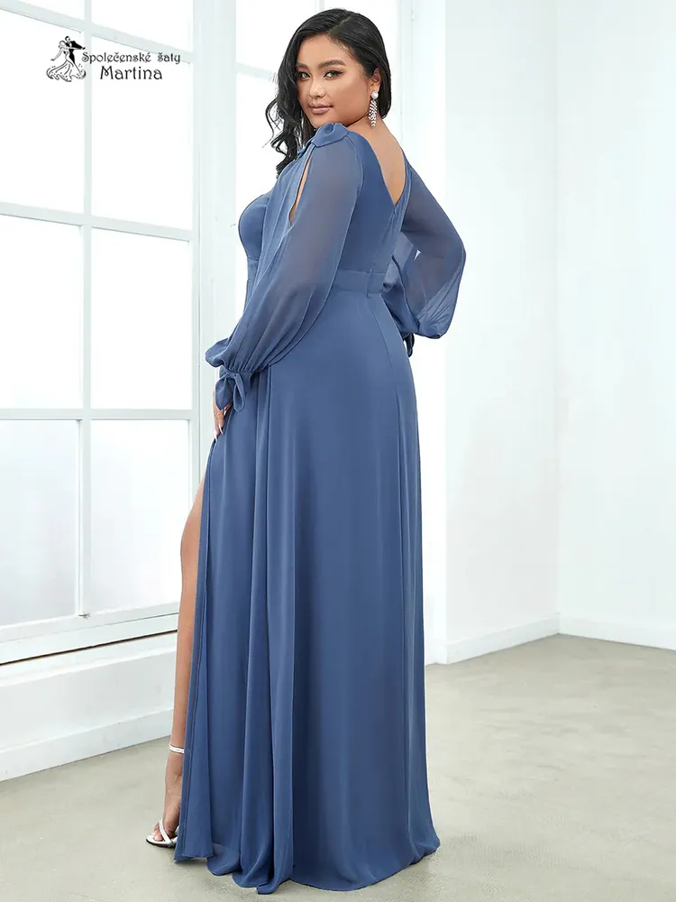 Staromodré společenské šaty "Allison XXL" s dlouhými rukávy