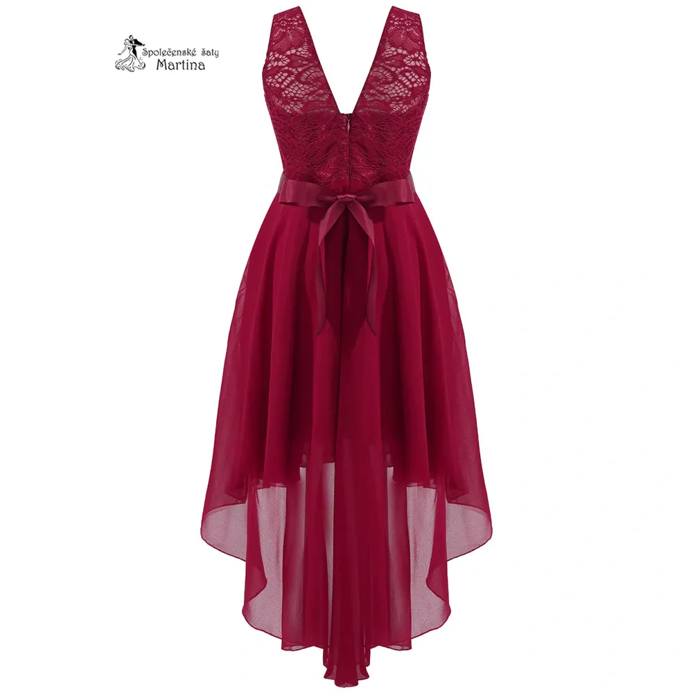 Vínové asymetrické dívčí šaty "Ivetka"  6-16 let