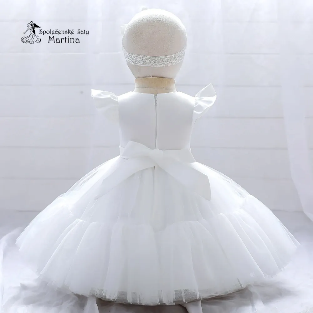 Bílé krátké tylovo-saténové šatičky "Andělka"  0-5 let