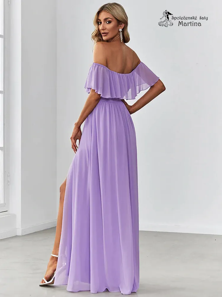 Levandulové šaty pro družičky "Alma" se spadenými rukávy