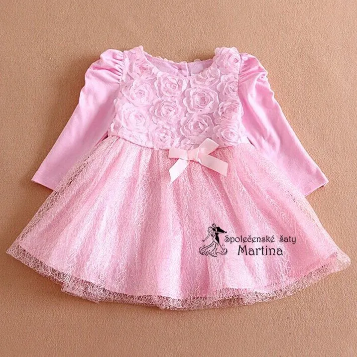 Společenské šaty pro družičku "Sonička" - růžové vel. 6M
