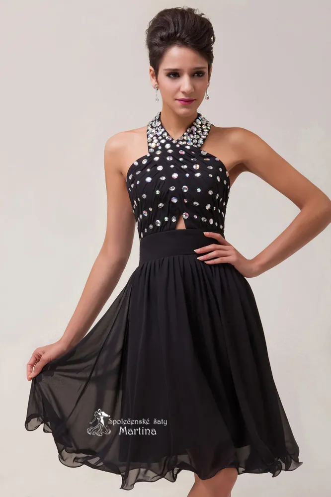 Krátké černé společenské šaty "Thea"