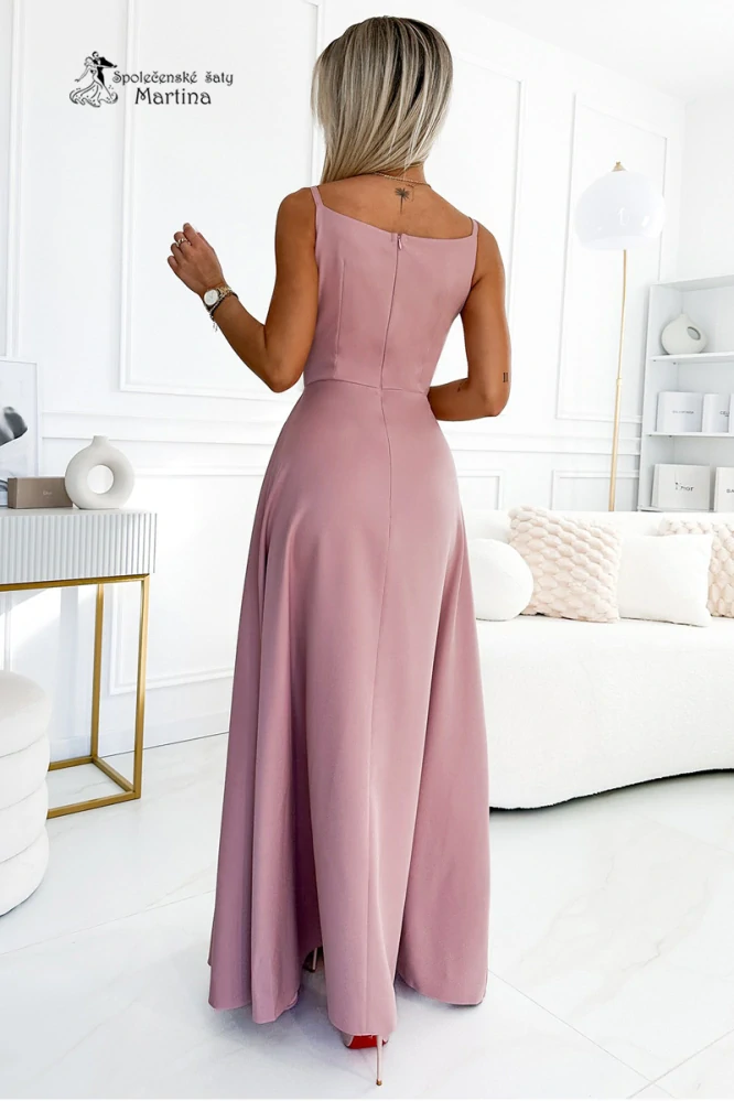 Elegantní starorůžové dlouhé šaty "Betty"