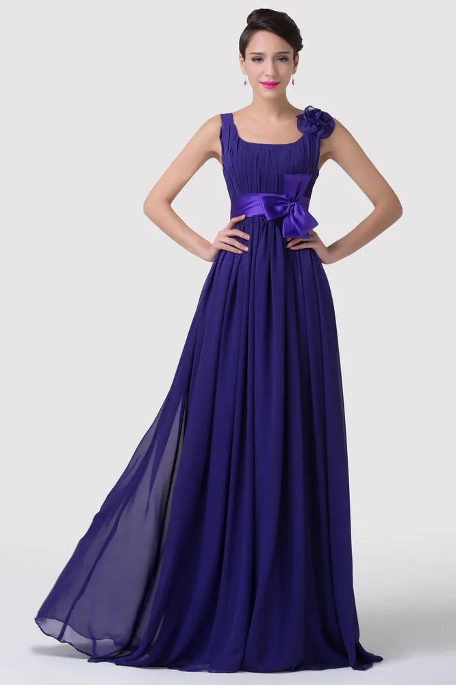 Fialové šifonové šaty antického střihu "Cindy"