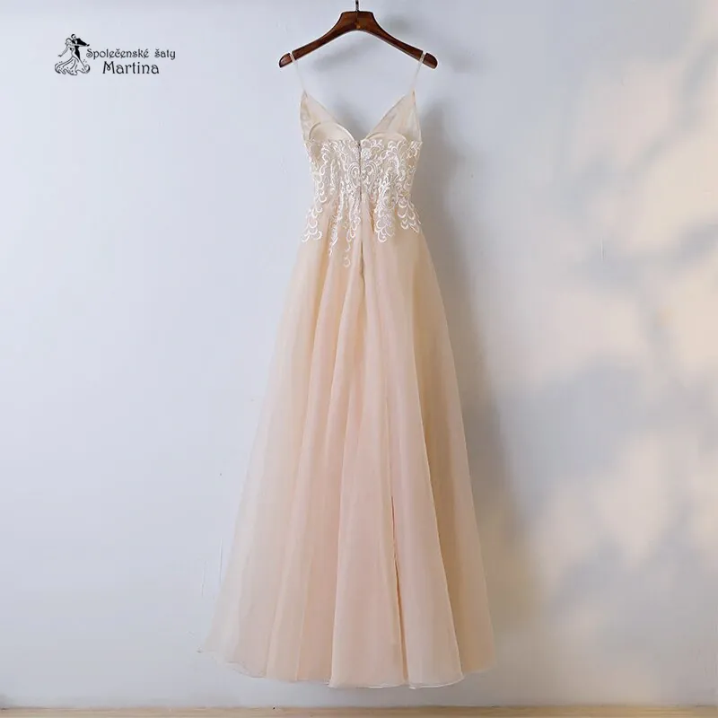 Champagne svatební boho šaty - vel. 36