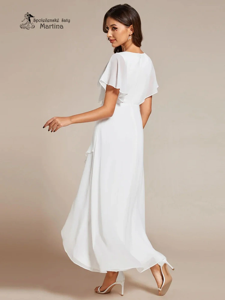 Bílé svatební asymetrické šaty "Calante"