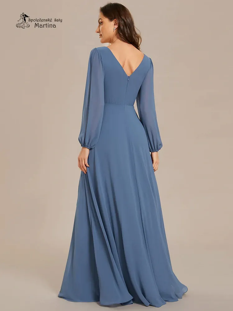 Staromodré společenské šaty s dlouhými rukávy "Kerenza"