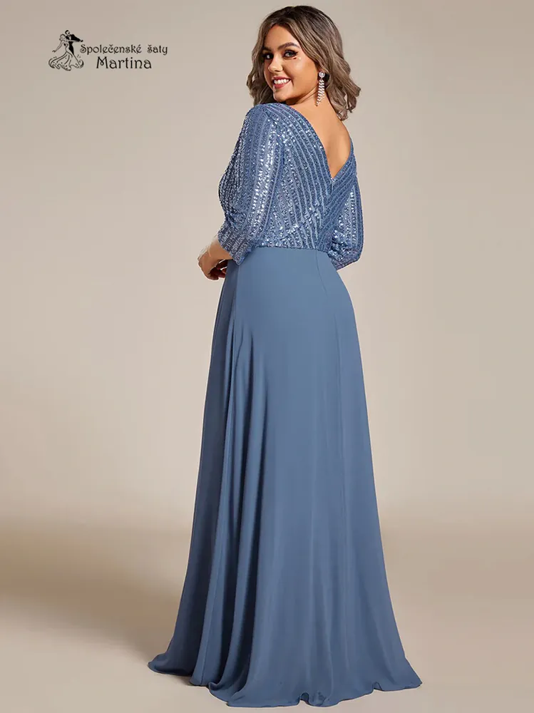 Dusty navy společenské šaty "Mackenzie" - vel. 54