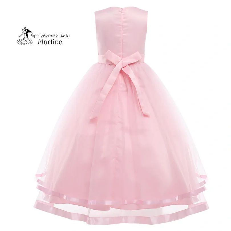 Šaty pro družičku "Alenka delší" 2-14 let - růžové