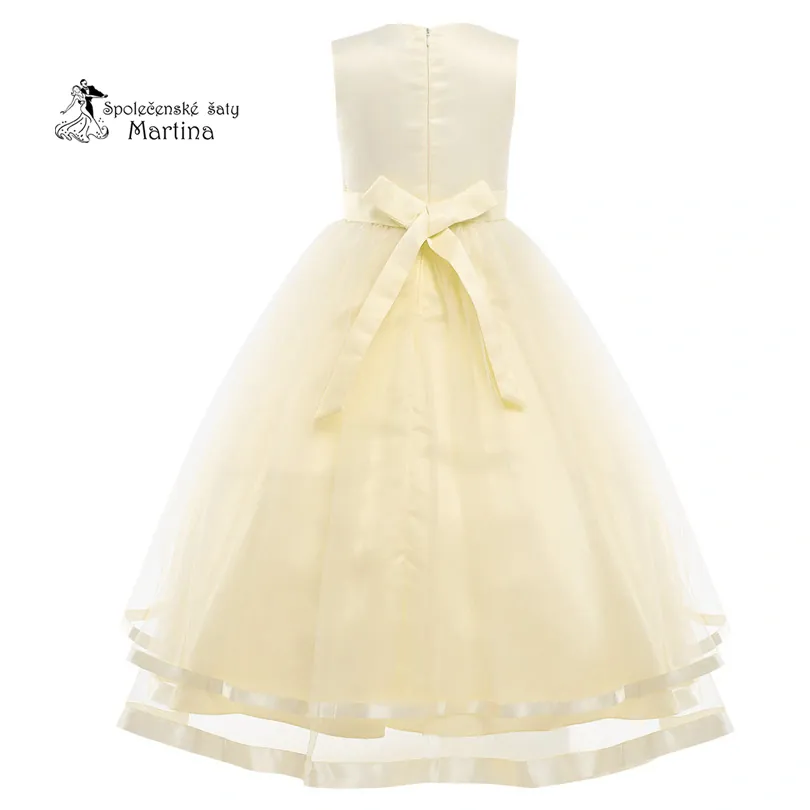 Šaty pro družičku "Alenka delší" 2-14 let - champagne