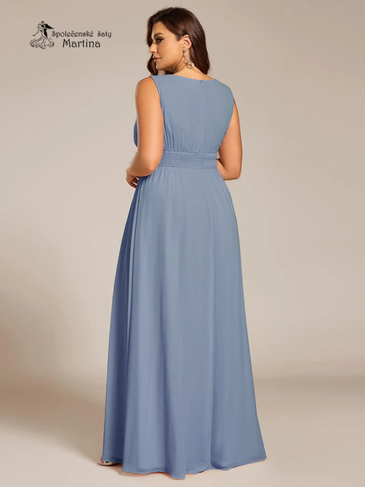 Staromodré plus size společenské šaty "Cherry" s lodičkovým výstřihem