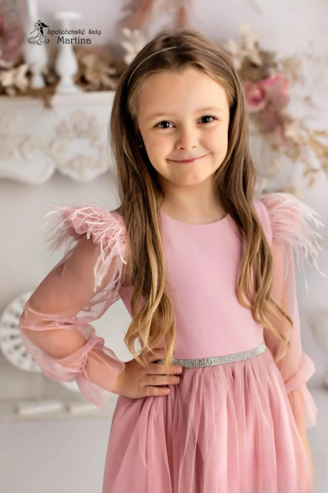 Dívčí starorůžové šatičky na vánoční focení či ke stromečku "Mona"