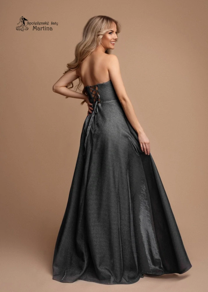 Černé večerní třpytivé korzetové šaty "Claire"