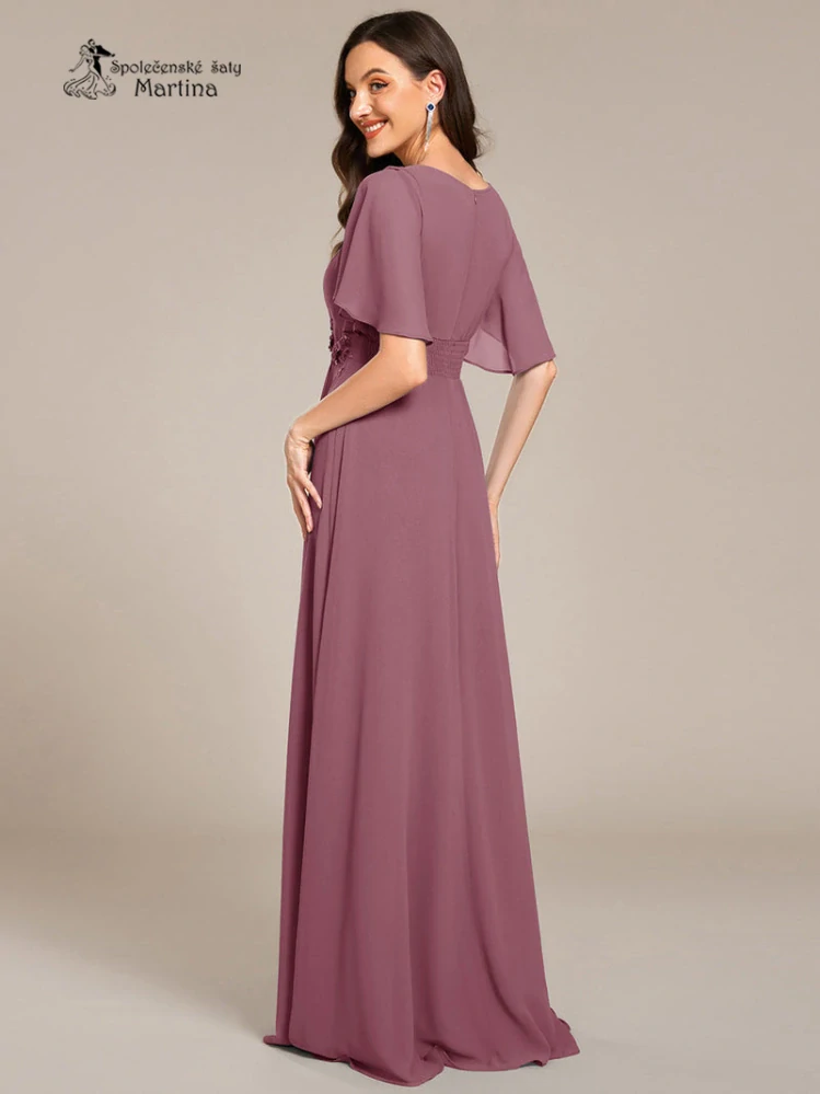 Starorůžové dlouhé šaty pro svatebního hosta, svědkyni, maminku svatby "Rosalinda"