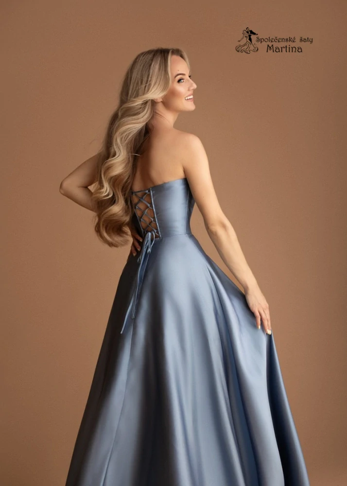 Staromodré korzetové saténové maturitní šaty "Ruth" na šněrování