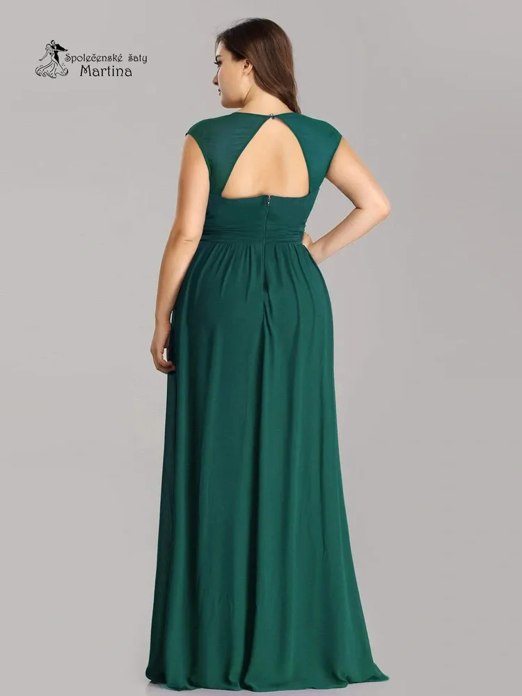 Lahvově zelené šaty antického střihu "Mona" - vel. 50