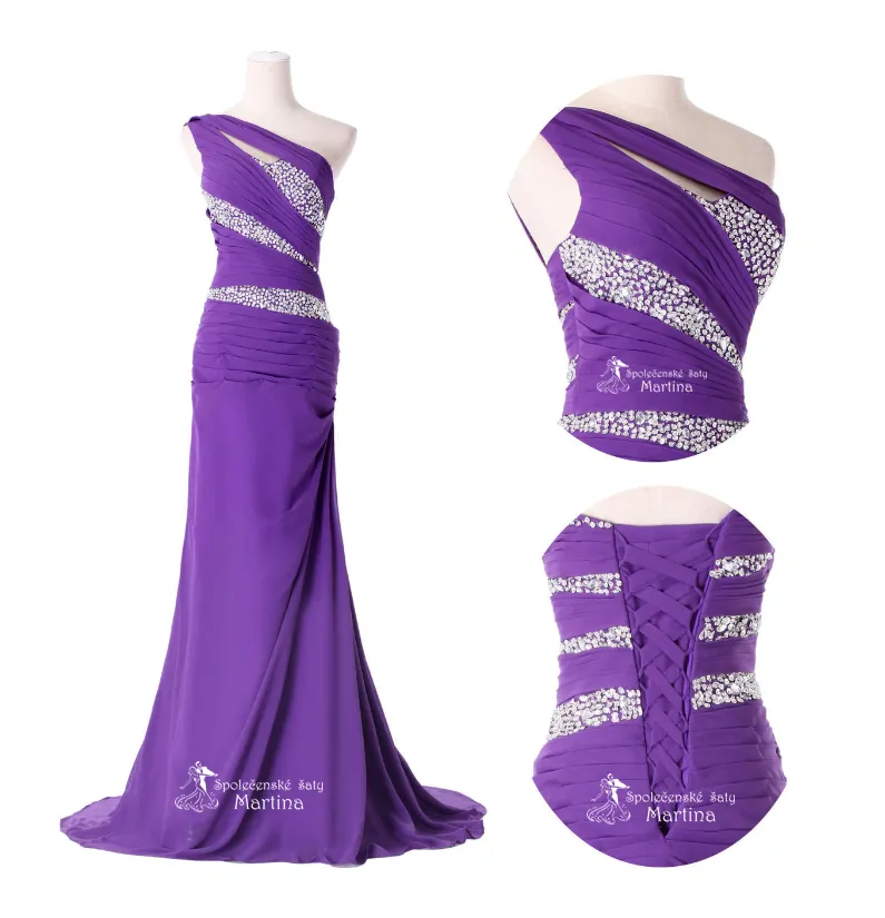 Úzké fialové společenské šaty "Eliot" - vel. 38