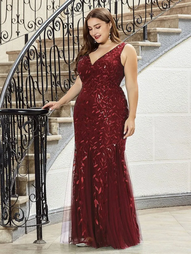 Vínové společenské bodycon šaty "Bridgitte" - vel. 50