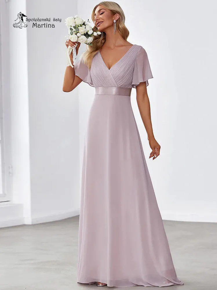 Lila šifonové šaty "Camila" antického střihu