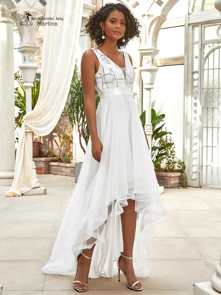 Mléčné asymetrické šaty "Iris" 