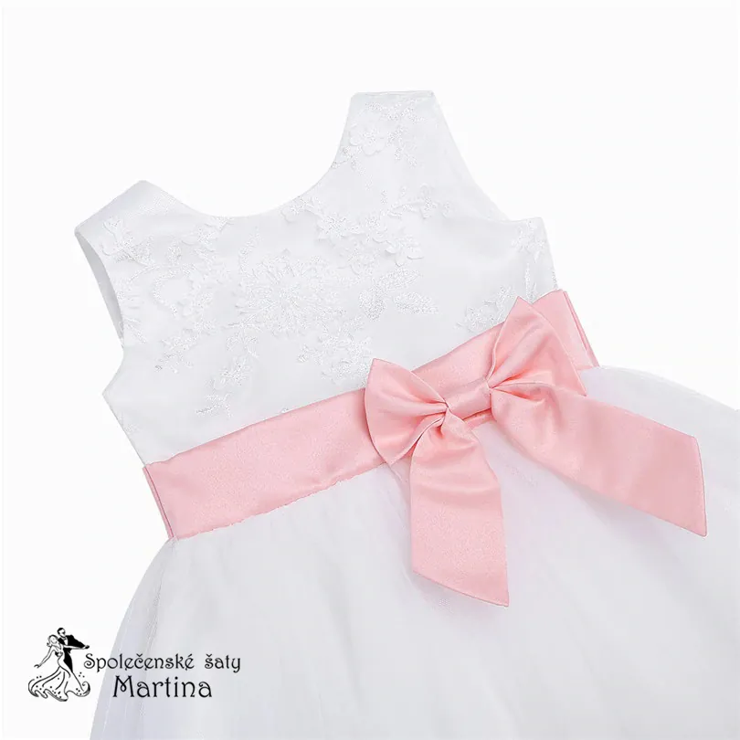 Bílo-růžové šatičky pro miminka "Vaneska" 6-9 měs