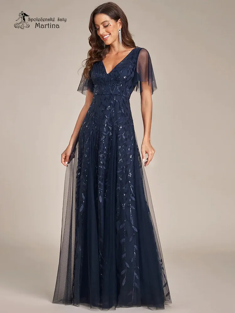Tmavě modré společenské šaty "Kim"
