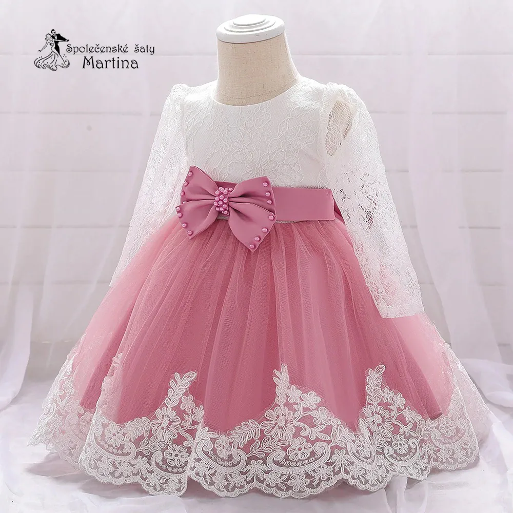 Tmavě růžové šatičky pro nejmenší s rukávem "Beátka" 0-2 roky