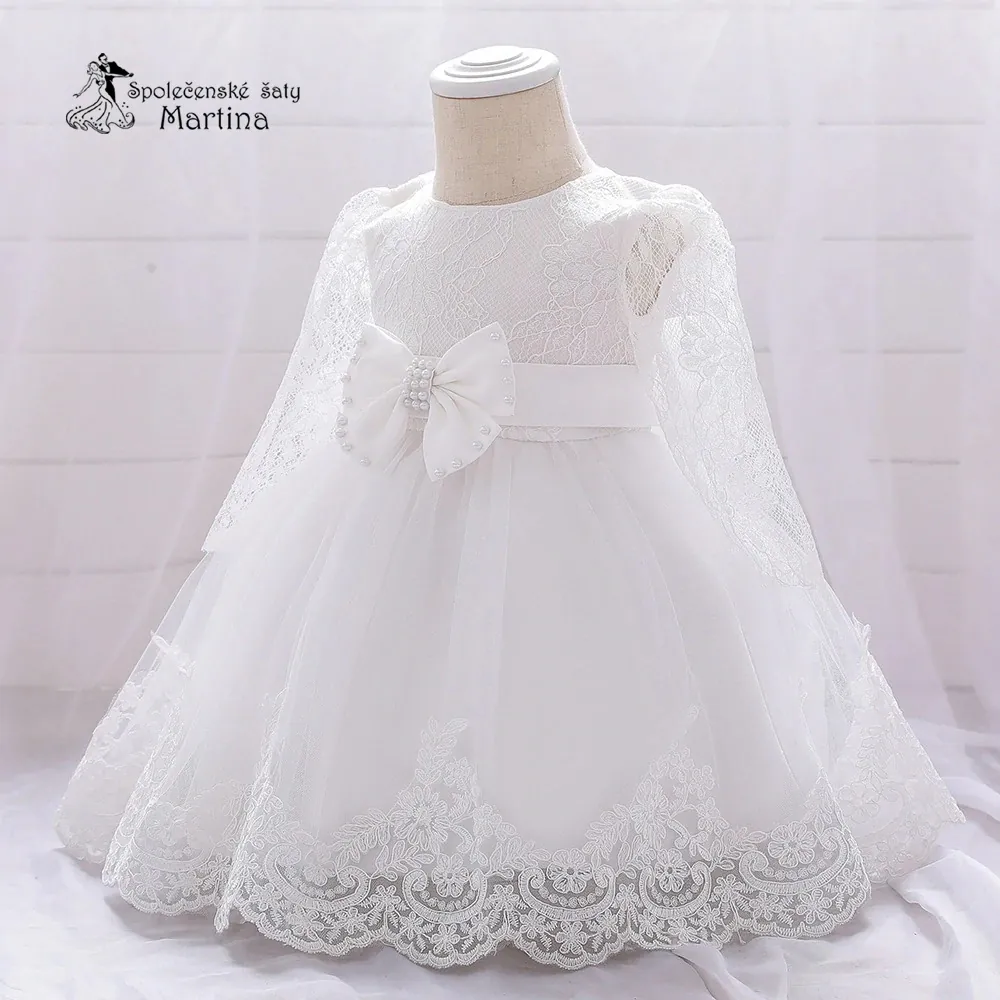 Bílé šatičky pro nejmenší s rukávem "Beátka" 0-2 roky