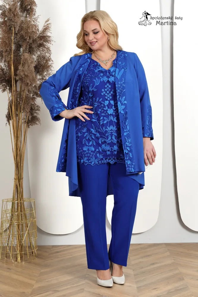 Královsky modrý kalhotový kostýmek "Allana"