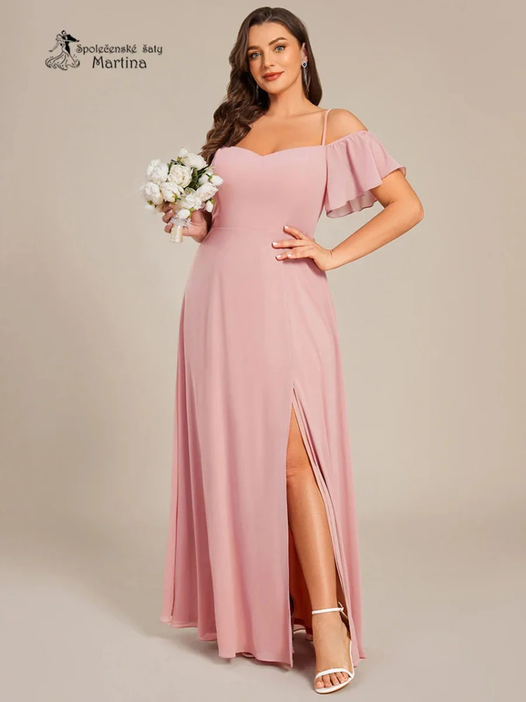 Pudrově růžové šaty pro družičku či svatebního hosta "Alisia XXL"
