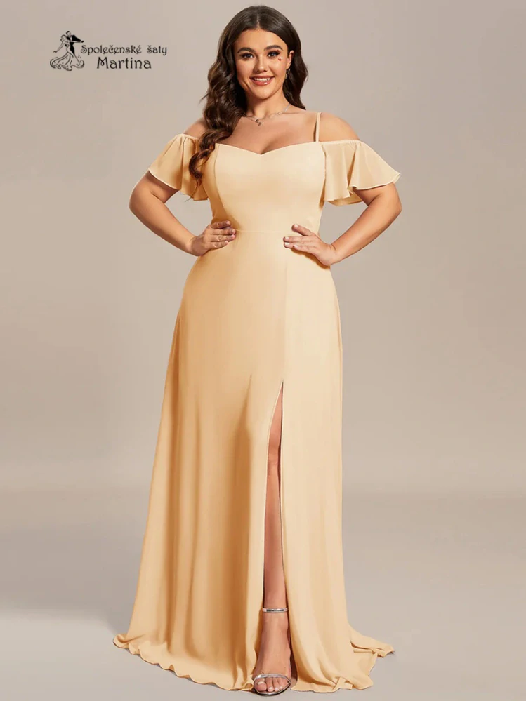 Meruňkové šaty pro družičku či svatebního hosta "Alisia XXL"