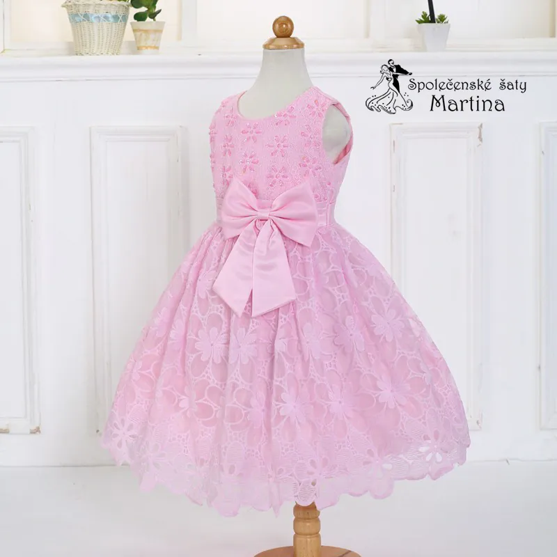 Dívčí šaty pro družičku "Markétka" 2-10 let - růžové