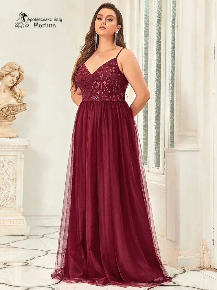 Vínové tylové šaty pro družičku "Rose" - vel. 48