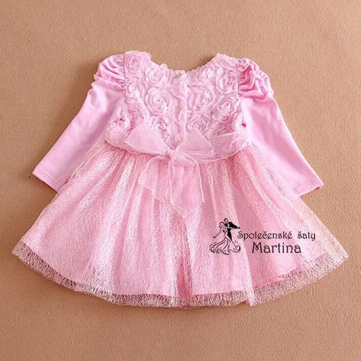 Společenské šaty pro družičku "Sonička" - růžové vel. 6M