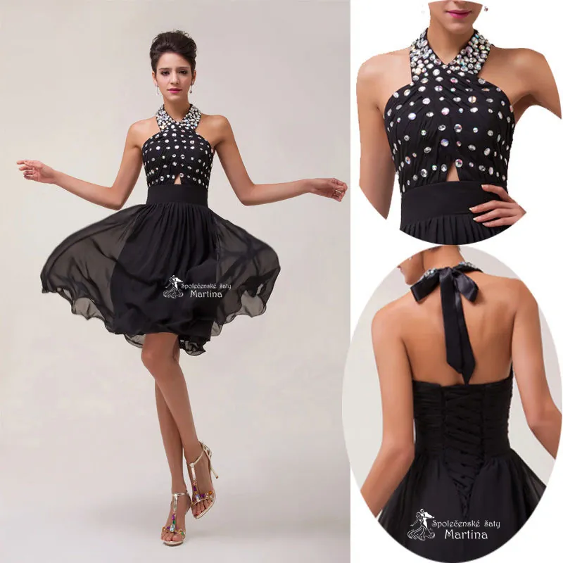 Krátké černé společenské šaty "Thea"