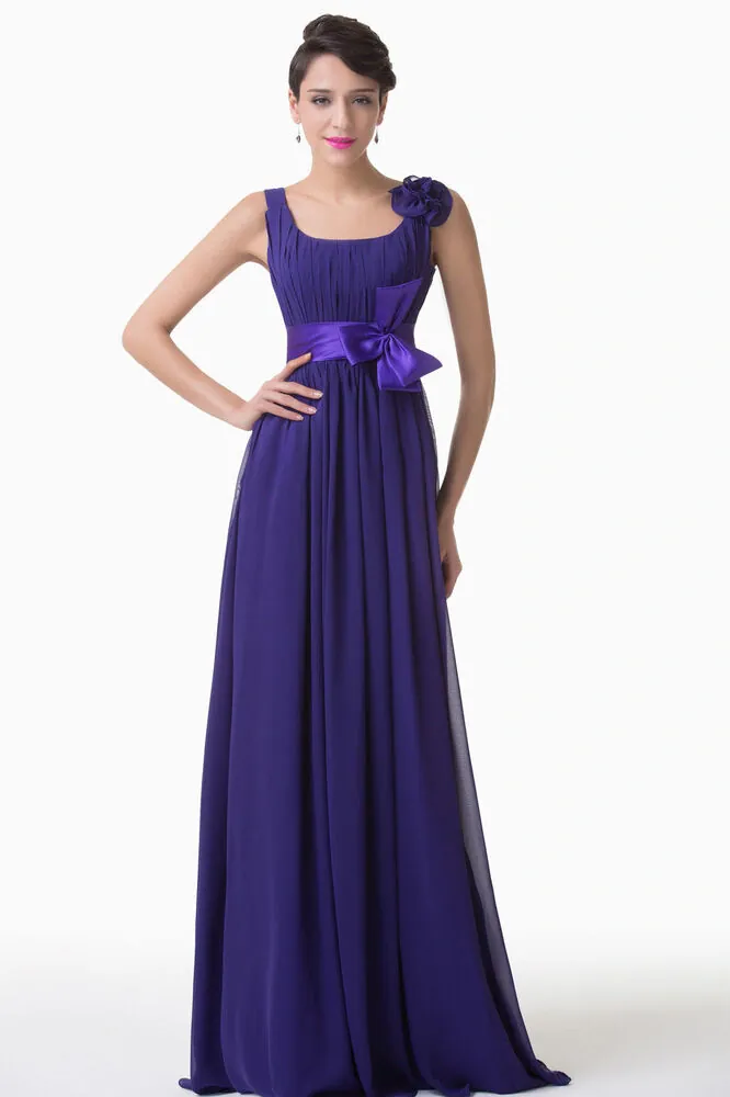 Fialové šifonové šaty antického střihu "Cindy"