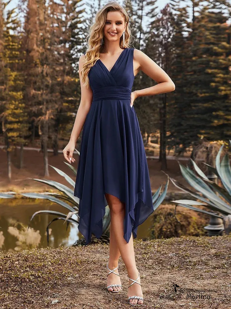 Midi jednoduché tmavě modré šaty pro různé příležitosti "Reanna"